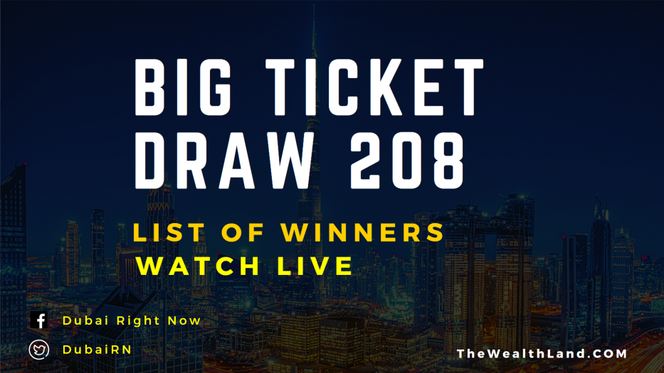 Big Ticket Draw Abu Dhabi Live Today Series 208 October 03