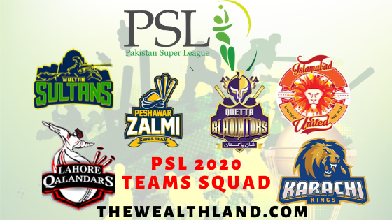 psl 2020 all teams squad and players list, match schedules