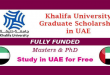 PHD In UAE With Scholarship