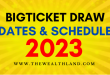 Big Ticket Draw Dates 2023, Time, and Schedule